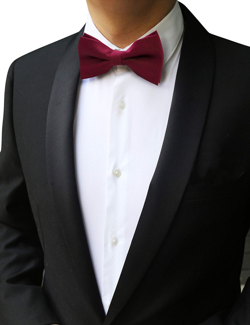 JEMYGINS Solid Color Bow Tie and Pocket Square With Cufflinks Sets for Men (burgundy) - Image 3